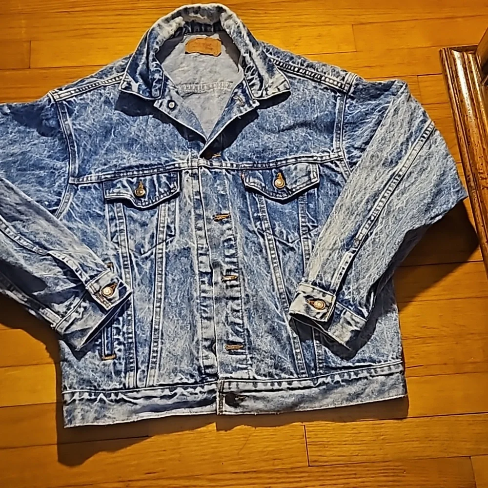 Levi's Vintage Acid Washed Denim Trucker Jacket Med Unisex